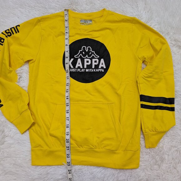 Kappa Unisex Crew Neck Yellow Pullover Loopknit with logo Sweatshirt for 12Yrs - Picture 6 of 8